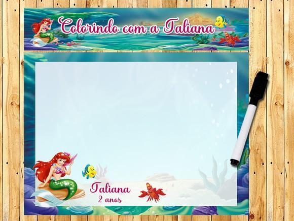 Lousa Magica 20x15 e Caneta Personalizada da Ariel