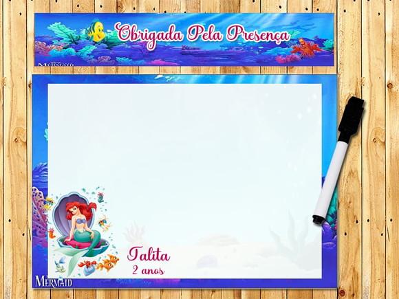 Lousa Magica 20x15 e Caneta Personalizada da Ariel