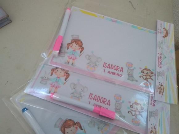 Lousa Magica 20x15 Personalizada Circo Rosa