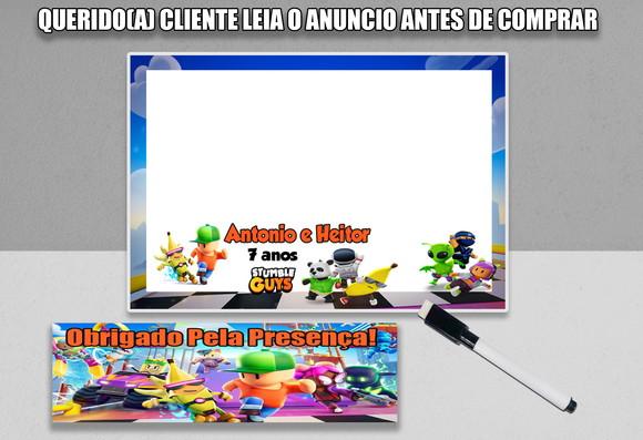 Lousa Magica 20x15 e Canetinha Personalizada Stumble Guys