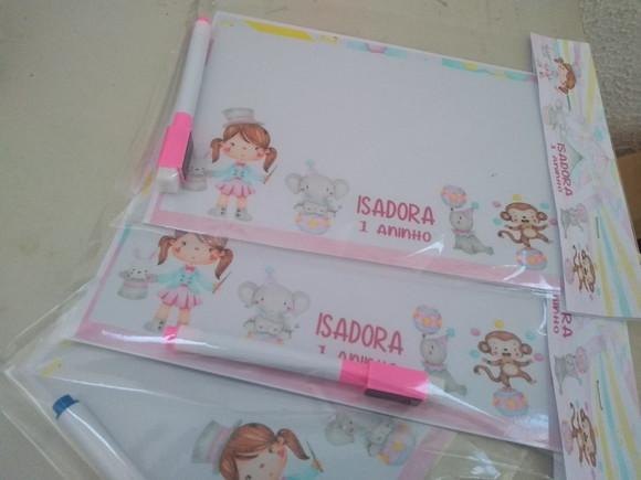 Lousa Magica 20x15 Personalizada Circo Rosa