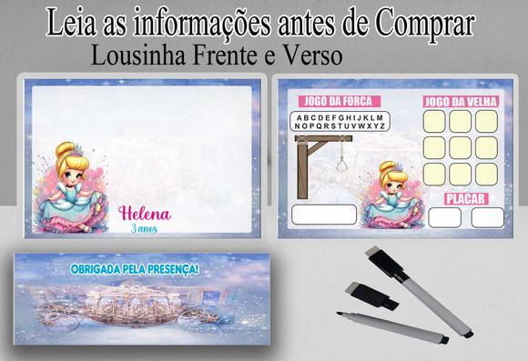 Lousa Magica 3x1 com Canetinha Frente e Verso da Cinderela