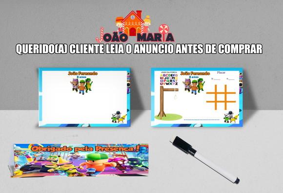 Lousa Magica 3x1 com Canetinha Personalizada Stumble Guys