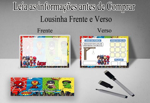Lousa Magica 3x1 Frente e Verso Vingadores Super Herois