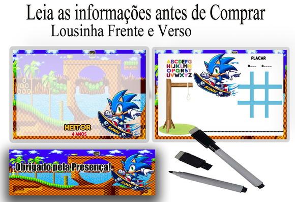 Lousa Magica 3x1 Lembrancinhas do Sonic