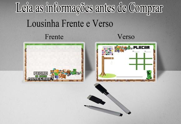 Lousa Magica 3x1 para Lembrancinhas Minecraft
