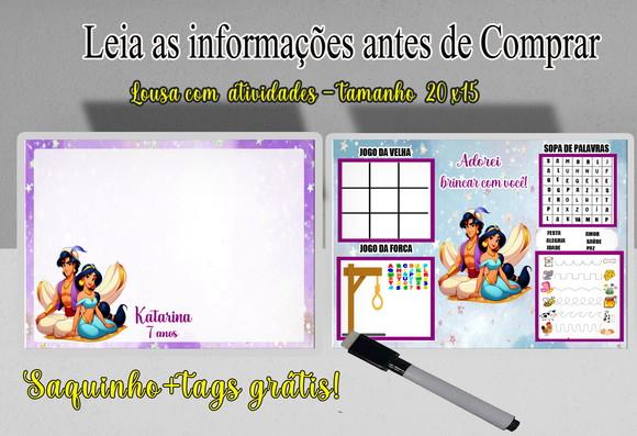 Lousa Magica 4x1 com Atividades do Aladim e Jasmine