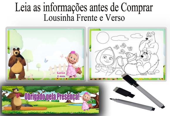 Lousa Magica Colorir+ Caneta Lembrancinhas Marsha e o Urso