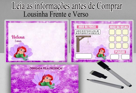 Lousa Magica com Canetinha Lembrancinhas da Ariel