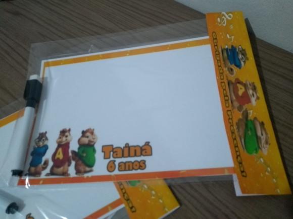 Lousa Magica e Canetinha Personalizada Alvin e os Esquilos