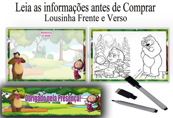 Lousa Magica Frente e Verso Colorir da Marsha e o Urso