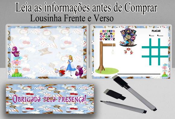 Lousa Magica Frente e Verso da Alice no Pais das Maravilhas