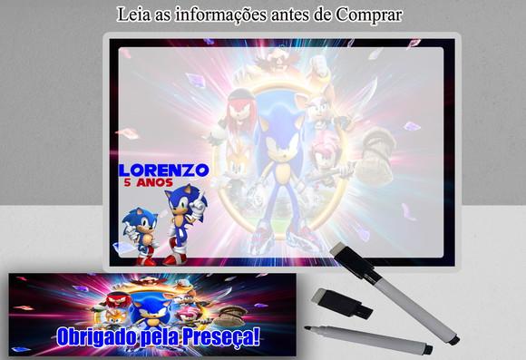Lousa Magica para Lembrancinhas do Sonic