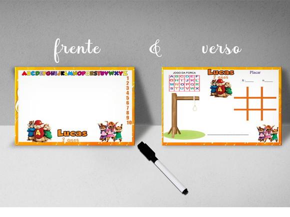 Lousa Magica Personalizada Frente e Verso Avim e os Esquilos