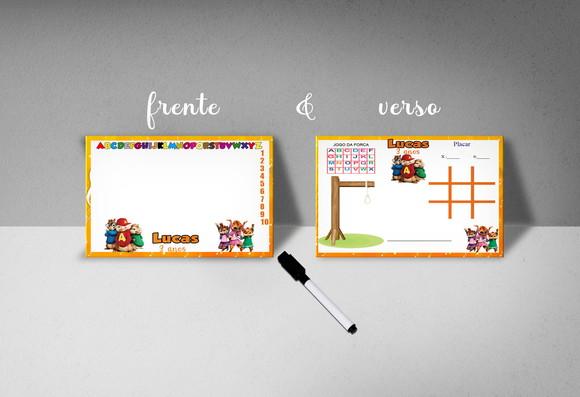 Lousa Magica Personalizada Frente e Verso Avim e os Esquilos