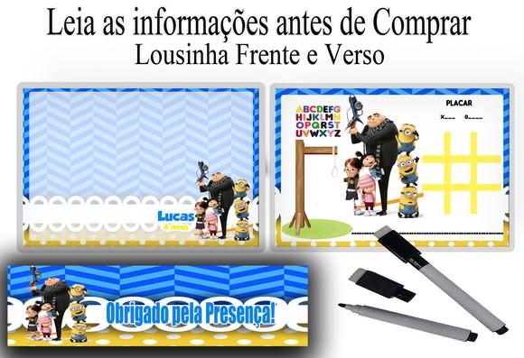 Lousa Magica Personalizada Meu Malvado Favorito