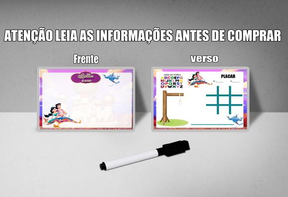 Lousa Magica 3x1 com Caneta Lembrancinhas Princesa Jasmine
