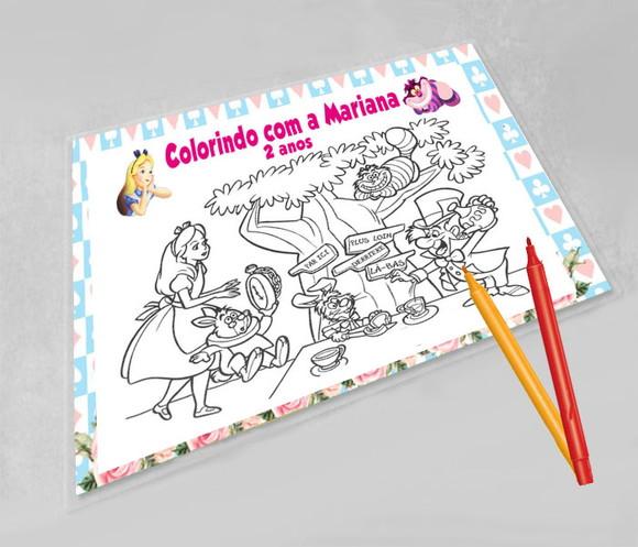 Lousa para Colorir 2em 1 Alice no Pais das Maravilhas