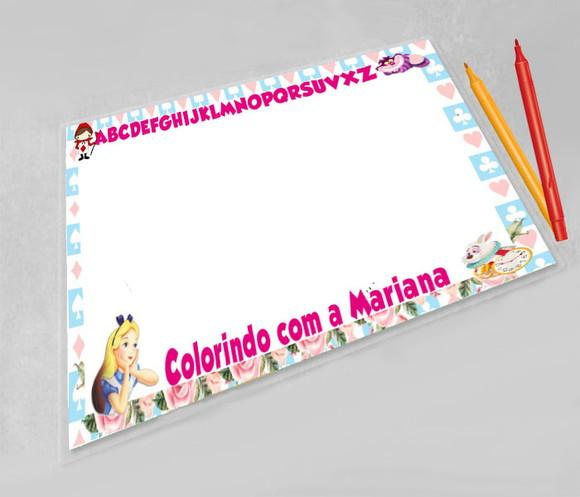 Lousa para Colorir 2em 1 Alice no Pais das Maravilhas