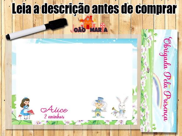 Lousa Personalizada Alice no Pais das Maravilhas