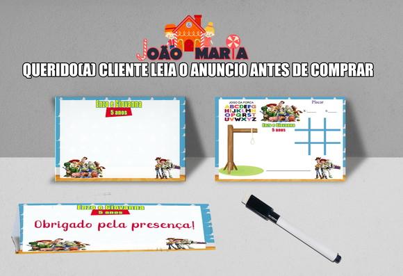 Lousa Personalizada e Canetinha Personalizada Toy Story