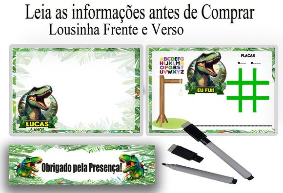Lousa Personalizada Frente e Verso Jurassic Park