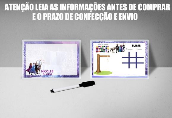 Lousa Personalizada Frente e Verso+ Canetinha  Lembrancinhas da F