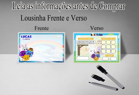 Lousinha 3x1 Personalizada dos Bolofofos