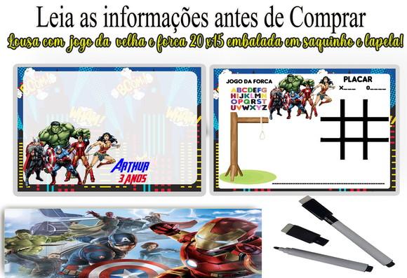 Lousinha 3x1 Frente e Verso Super Herois da Marvel