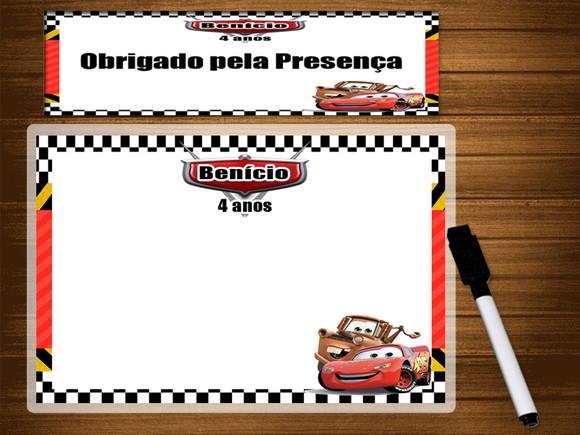 Lousinha e Canetinha Magica Personalizada Carros Disney