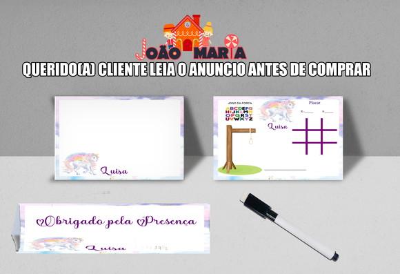 Lousinha e Canetinha Personalizada do Unicornio