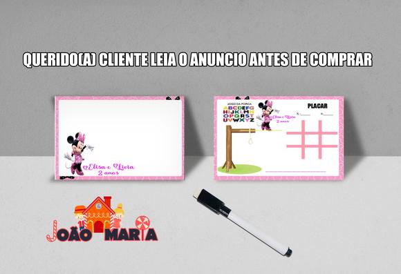 Lousinha e Canetinha Personalizada Minnie Rosa
