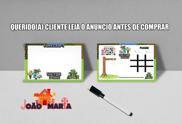 Lousinha e Canetinha Personalizada Minecraft