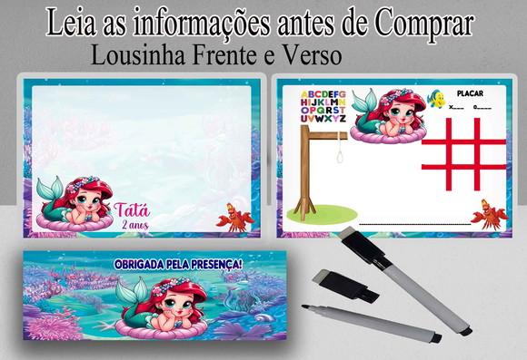Lousinha Magica 3x1 para Festa da Sereia Ariel Baby