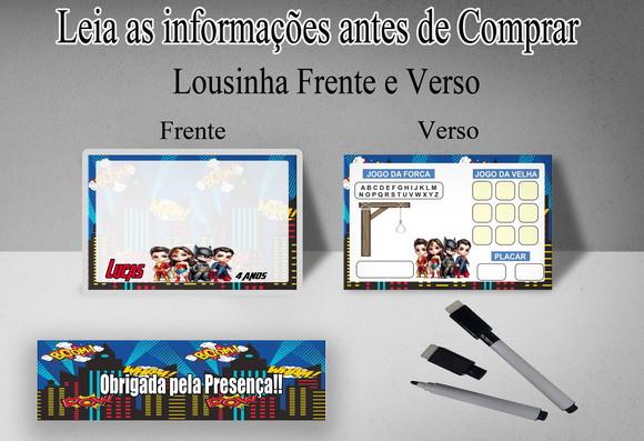 Lousinha Magica Frente e Verso Super Heróis Marvel