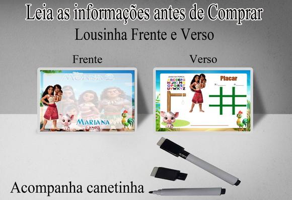 Lousinha Magica Personalizada 3x1 da Moana