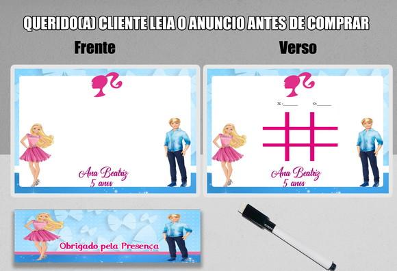 Lousinha Personalizada da Barbie e Jogo da Velha da Barbie
