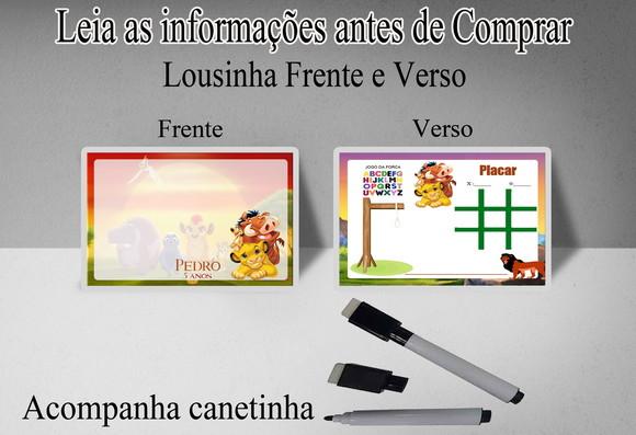 Lousinha Personalizada do Rei Leão
