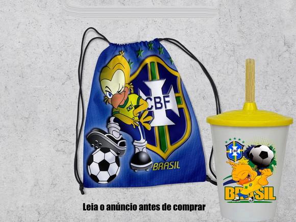 Mochila +copo Twister Brasil Copa do Mundo