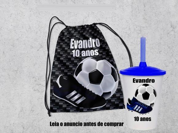 Mochila +copo Twister Personalizado Tema Futebol