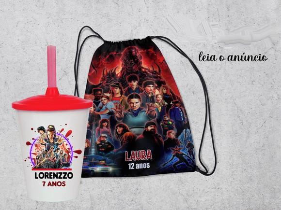 Mochila +copo Twister Stranger Things