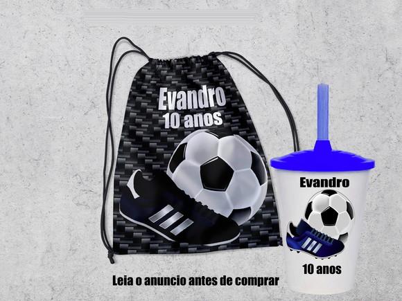 Mochila +copo Twister Personalizado Tema Futebol