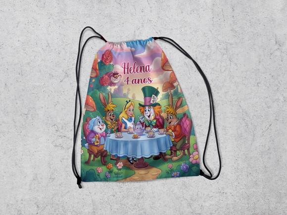 Mochila de Lembrancinhas da Alice no Pais das Maravilhas