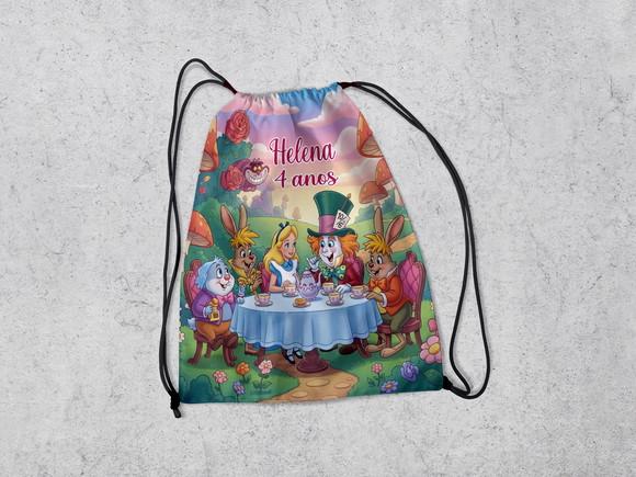 Mochila de Lembrancinhas da Alice no Pais das Maravilhas