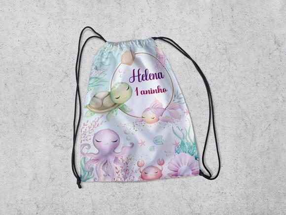 Mochila para Aniversario Festa no Fundo do Mar
