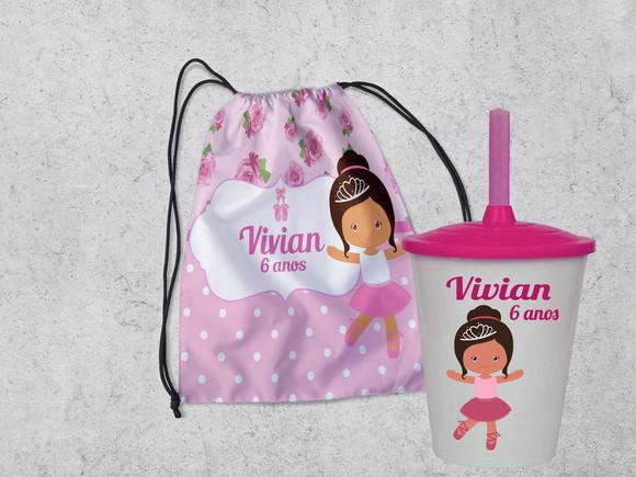 Mochila+copo Twister da Bailarina