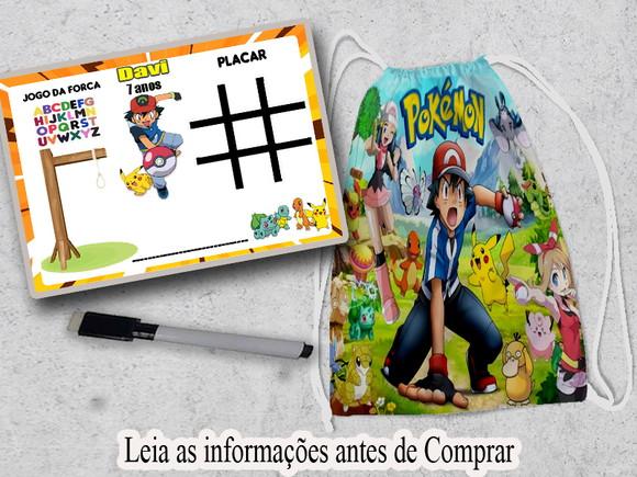 Mochilinha e Lousa Magica com Canetinha do Pokemon