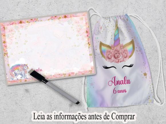 Mochilinha e Lousa Magica do Unicornio