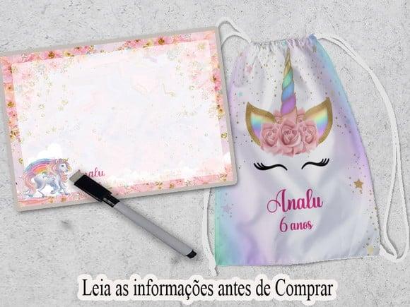 Mochilinha e Lousa Magica do Unicornio