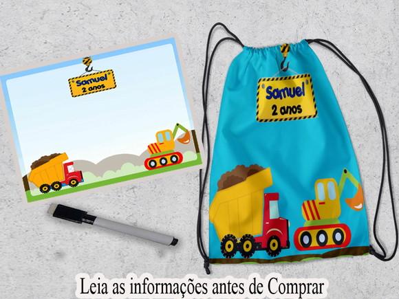 Mochilinha e Lousa Personalizada Contrução Civil